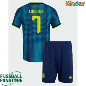 Kolumbien Luis Diaz #7 Replik Auswärtstrikot Kinder WM 2026 Kurzarm (+ Kurze Hosen)